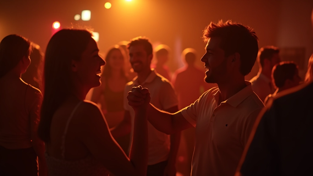 People enjoying a dance social event together