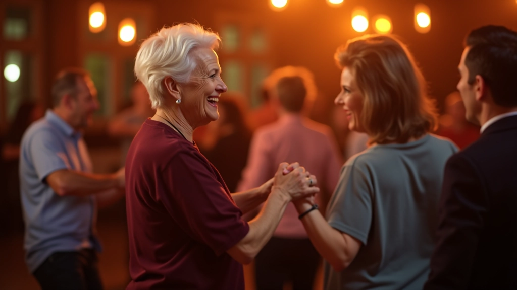 Group of adults dancing together at a social event