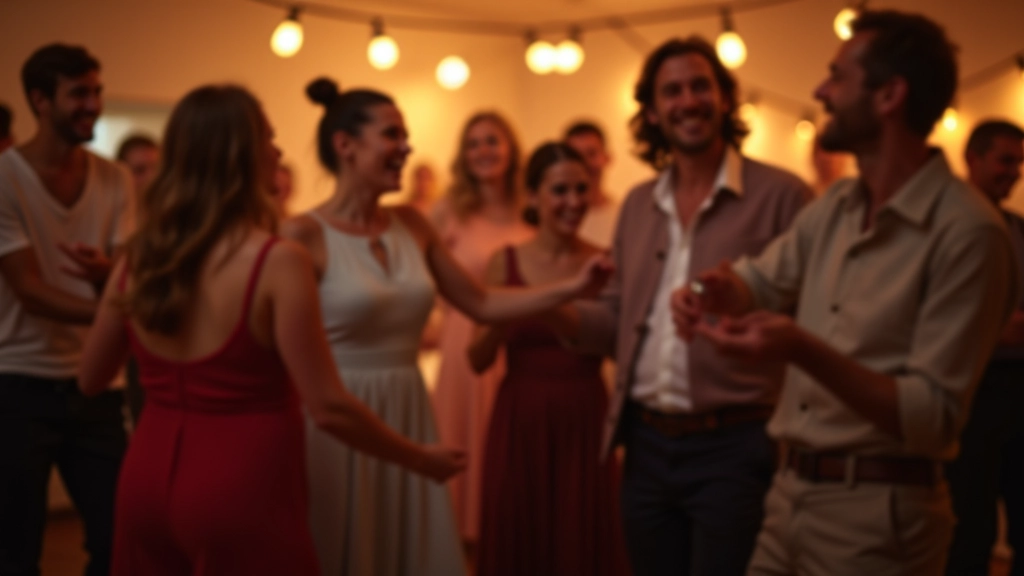 Adults enjoying dance together at a social gathering